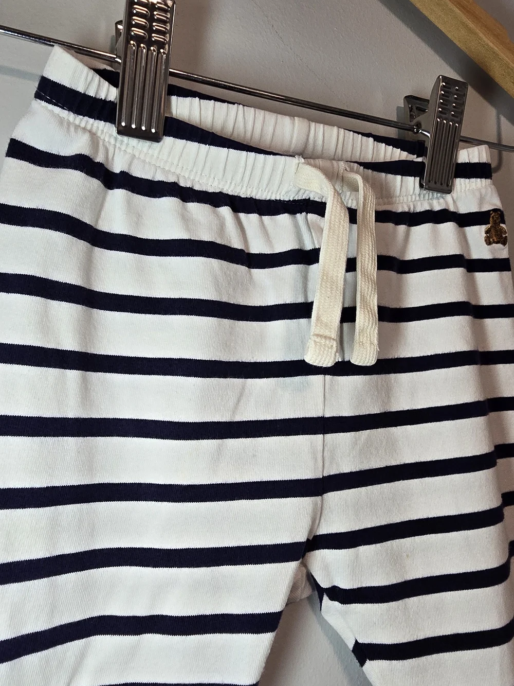GAP White and Black Striped Jogger Sweatpants